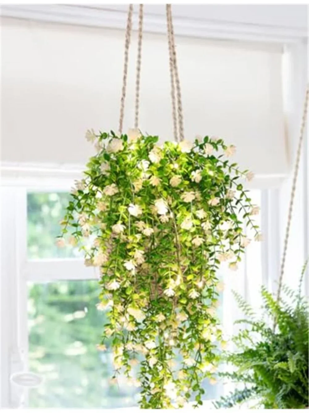 Fake Hanging Plants 3 Pack LED Lights Artificial Vines Indoor Outdoor Decor